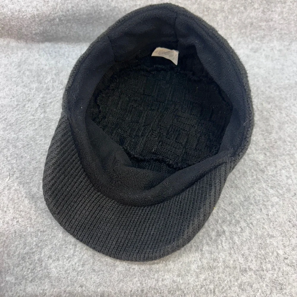 Basket Weave Knit Mens Black Adidas Originals Cadet Cap Trefoil Logo OSFM